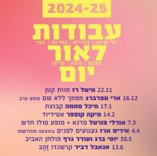 מנוי לסדרת המחול עבודות לאור יום לעונת 2024-2025